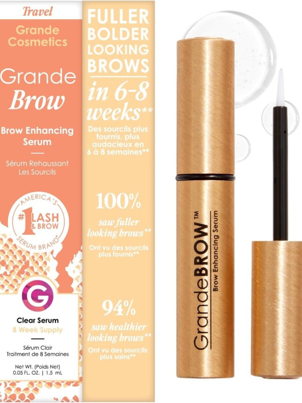 Brow Enhancing Serum for Fuller, Bolder Eyebrows - Vitamins, Peptides